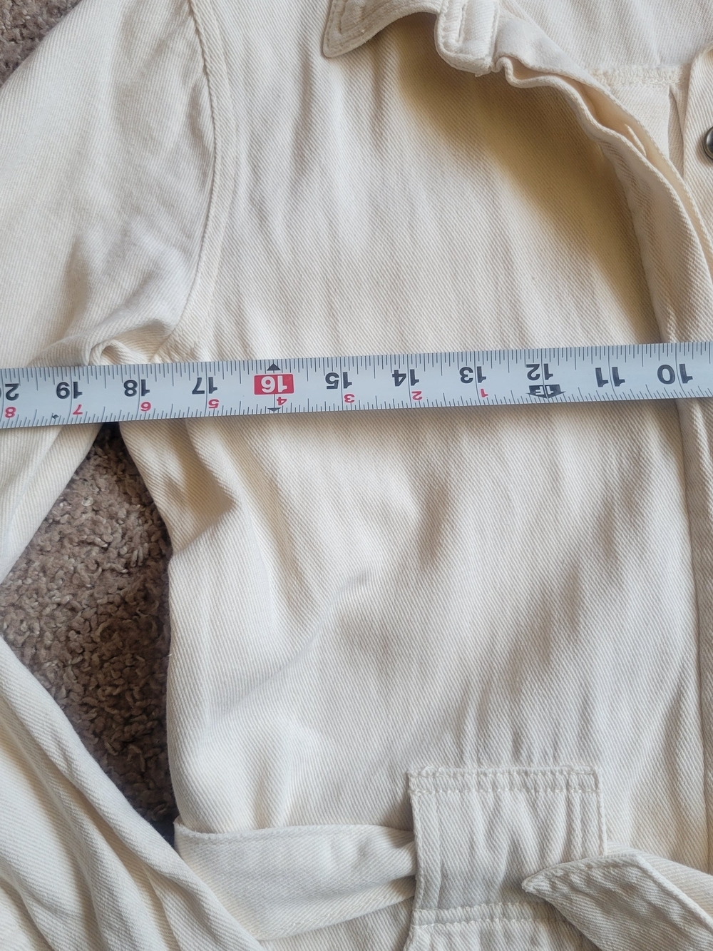 Unpublished Cream Button-Front Long Shacket - Picture 9 of 13